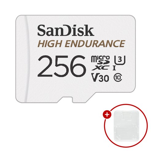샌디스크 정품 하이 인듀어런스 마이크로SD V30 SDSQQNR 블랙박스, 256GB, 1개