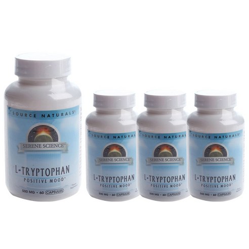 소스내츄럴스 L-트립토판 500mg 캡슐, 60정, 4개