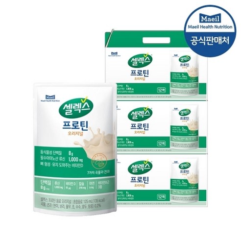 매일유업 셀렉스 프로틴 음료 오리지널 멸균 125ml 36포 리뉴얼, 3개, 1500ml