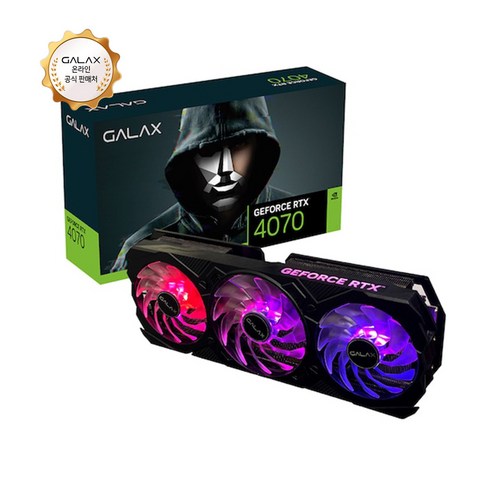 rtx4070 추천 상품[갤럭시 GALAX] 지포스 RTX 4070 EX GAMER BLACK OC D6X 12GB 제품 사진