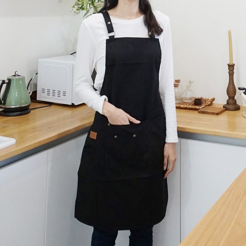 잇츠온 바리스타 앞치마, 블랙, 2개