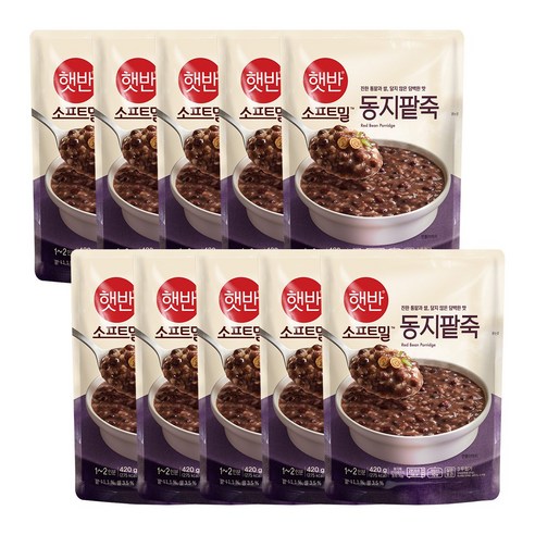 씨제이제일제당 CJ제일제당 햇반 소프트밀 동지팥죽 420g x10개, 10개