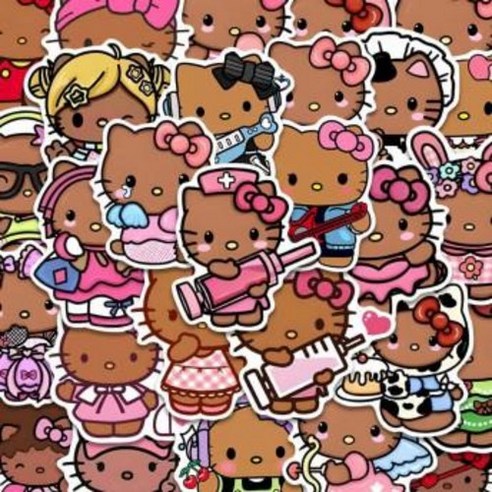 햇살 아래 빛나는 키티, 태닝 키티 방수 스티커로 여름을 장식하세요! 태닝키티스티커