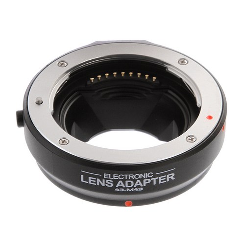 포서즈 4/3 렌즈용 자동 초점 렌즈 어댑터 - 마이크로 4/3M 4/3 카메라, 6x6x3.5cm, 블랙, 플라스틱