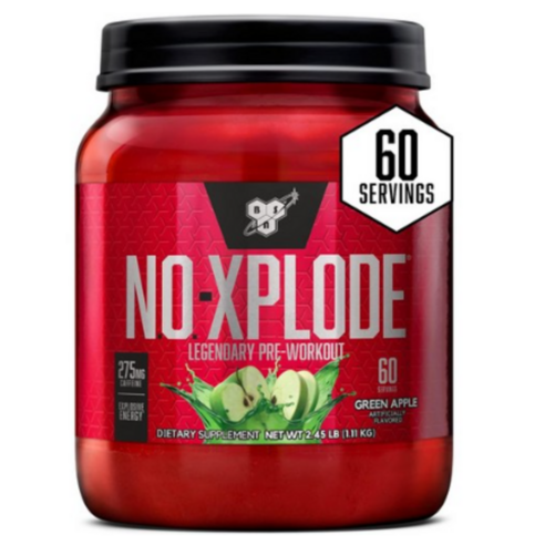 BSN 노익스플로드 2.45lbs (1.11kg) 청사과맛 헬스근육보충제, 그린애플, 1개