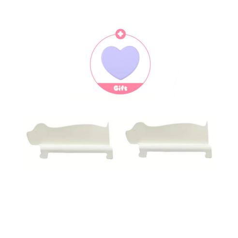 살림다담 실리콘 싱크대 씽크대 물막이 물펜스 물튀김방지 물받이, 1개, 강아지(화이트)+강아지(화이트)