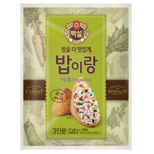 백설 밥이랑 야채, 27g, 18개