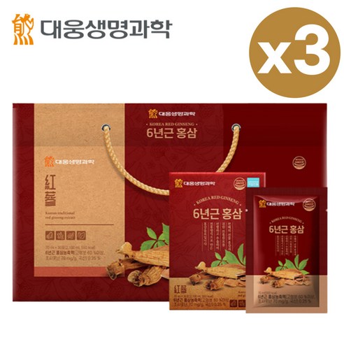 국내산 6년근 홍삼 농축액 엑기스 진액 3박스 (30회분) 홍삼차