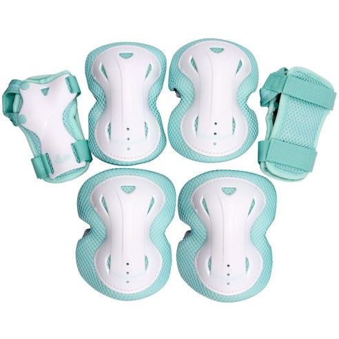 휠러스 아동용 스마트 인라인 자전거 킥보드 보호대 좌우 3종 세트, 민트