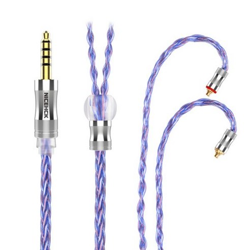 이어폰 NiceHCK 스페이스 클라우드 플래그십 6N 리츠 실버 도금 OCC 7N OCC 믹스 동축 이어폰 케이블 3.5mm 2.5mm 4.4mm MMCX QDC 2 핀 Brav, [09] 4.4mm With QDC 2Pin