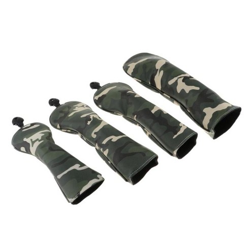 YSSHOP 4Pcs 골프 클럽 헤드 커버 460cc 드라이버 우드 헤드 커버 1 3 5 UT, PU 가죽, 카모 그린