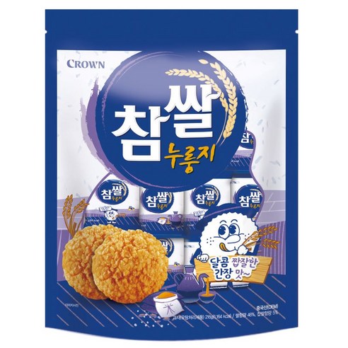 크라운 참쌀 누룽지 216g 쌀과자.신제품(당일출고), 216g, 1개