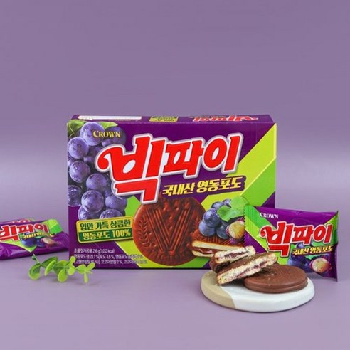 크라운 빅파이 국내산 영동포도 216g, 1개