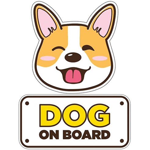 GEEKBEAR 아이가 타고 있어요 칼라 반사 차량용 스티커, 댕댕이, 1개