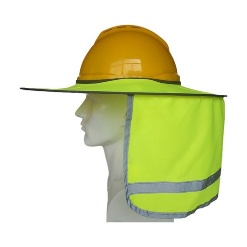 그늘막 안전성이 반사 스트라이프 차양 하드 햇 폴리에스터 메쉬 모자, 2.Beige
