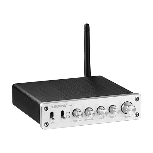 AIYIMA TPA316 서브우퍼 블루투스 앰프 하이파이 TPA3116D2 2.1 디지털 파워 앰프 50Wx2+100W 사운드 앰프 A03, Silver