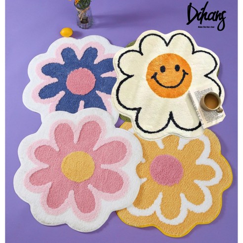 포근함과 아름다움의 조화: 디한스 꽃무늬 인조양털 카페트