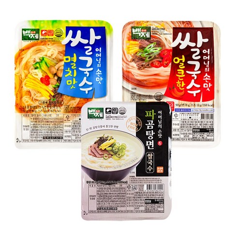 어머님의 손맛이 담긴 백제 쌀국수 3종세트: 간편함과 풍성함의 완벽 조화