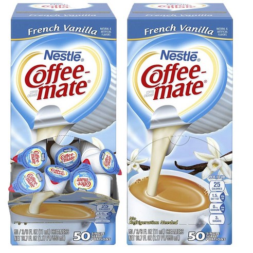 커피메이트 커피 크리머 글루텐 프리, 프렌치 바닐라, 100개입, 11ml