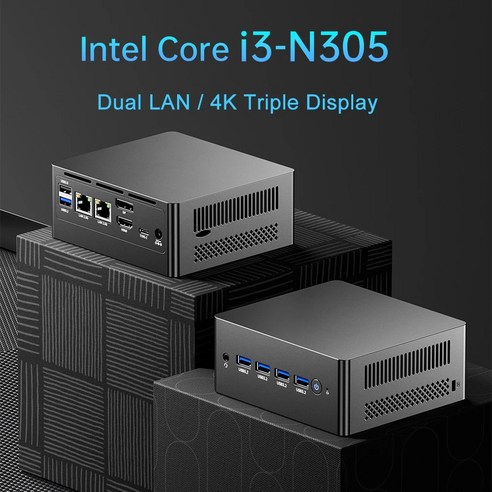 호환 미니컴퓨터 미니PC M9N N305 윈도우 11 프로 DDR4 3200GHz 2280 NVME 듀얼 4K 트리플 USB 데스크탑, 5)DDR4 8GB NVME 128GB UK