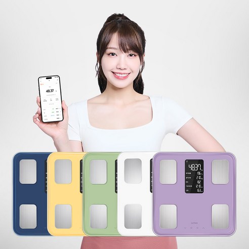   앳플리 TX 정확한 몸무게 저울 더블스마트인 바디체중계 가정용 전자 기계 123875, 버터 옐로우