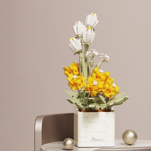 DIY 꽃블럭 플라워 나노블록, 2 단델리온(민들레Style), 1개