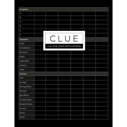 (영문도서) Clue Score Record: Classic Score Sheet Card or Scoring Game Record Level Keeper Book Helps Yo... Paperback, Independently Published, English, 9781079631968