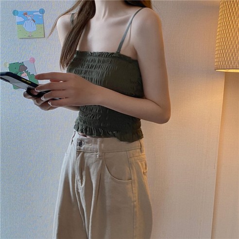 DFMEI 여름 민소매 반팔 티셔츠 등받이 나시