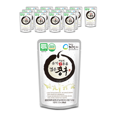 국산 유기농 하늘빛 전두유 검은콩후 검은콩 우유 두유 135ml, 14개