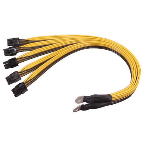 Lopbinte BTC P3 2400W 2600W 그래픽 카드 6Pin 케이블용 5X PCI-E PCIE GPU 분배기 전원 케이블, 1