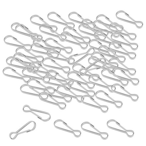 100pcs 스테인레스 스틸 Carabiners 봄 스냅 걸쇠 야외 하드웨어, 실버, {"수건소재":"스테인레스 스틸"}