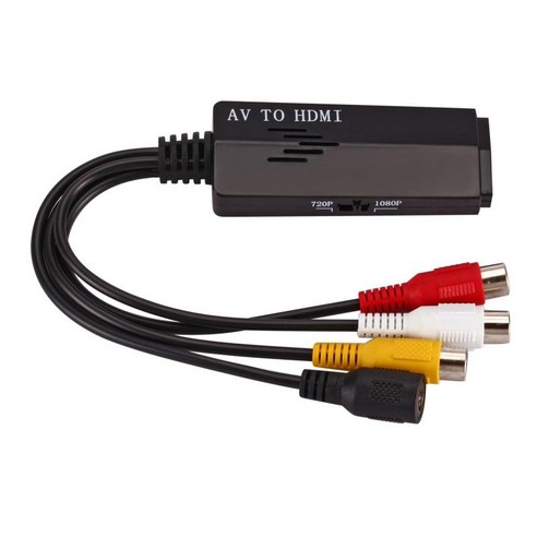 1PC 비디오 컨버터 AV To HDMI 캡처 장치 소형 프로젝터, 짧은 줄, 2.76x0.98x0.47인치, 플라스틱