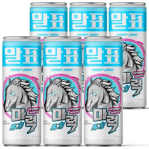 말표 마력 에베레스트 화이트 에너지드링크, 250ml, 6개