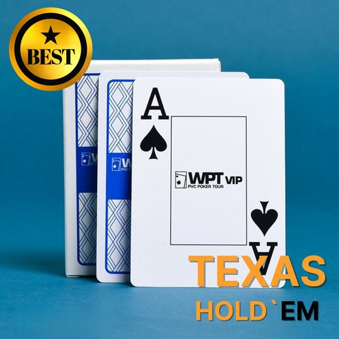 마카오최 WPT 큰글씨 국제규격 홀덤카드, 10PCS, 블루
