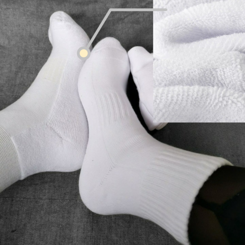 활력 넘치는 하루를 위한 선택, 남성용 스포츠 쿠션 순면 양말 10켤레 두꺼운남자양말
