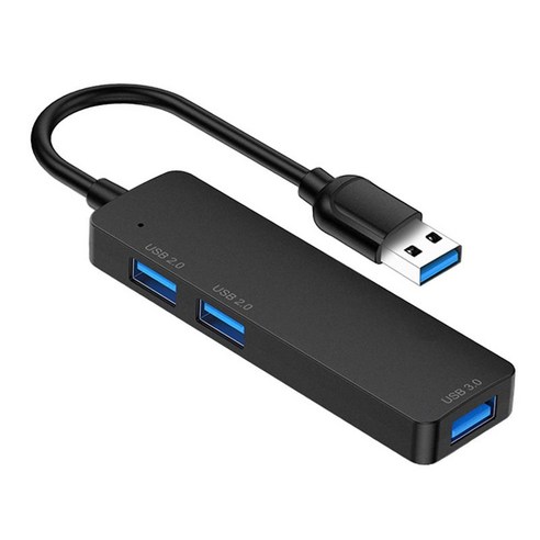 데이터 허브 분배기 5 in 1 멀티 포트 초고속 추가 USB 포트 슬롯 액세서리 노트북 데스크탑용 휴대용 데이터 전송, USB 3.0, {"사이즈":"약 9.4x 2.7cm"}, {"수건소재":"ABS"}
