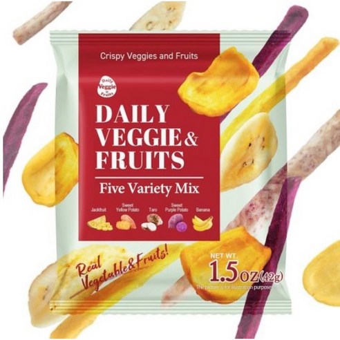 Daily Veggie Fruits Nuts and (DNF) - 일일 채소 및 과일 건조 칩, 3개, 42g