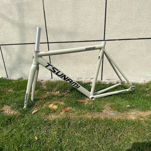 자전거프레임 바디 자전거 프레임 쓰나미 snm100 fixie 자전거 프레임 단일 속도 고정 기어 프레임 세트 트랙 v-브레이크 용 자전거 프레임 알루미늄 합금 49cm, 매트 그레이, 52cm, 1개