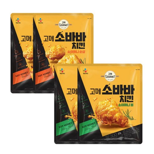 고메소바바치킨 소이허니 봉 300g x2개 + 순살 375g x 2개, 고메소바바치킨순살 375G x 2개+봉 300G x2개  Best 5