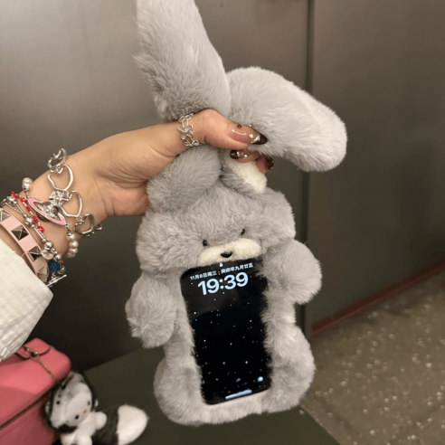 귀여운 아이폰 케이스  복실복실 토끼 인형 아이폰 케이스