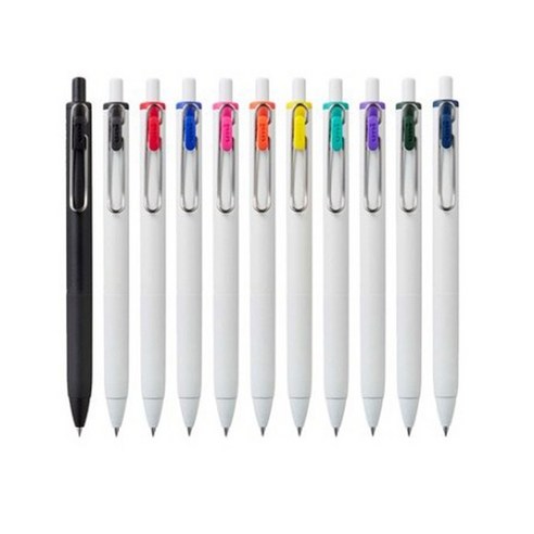 유니볼 원 중성 잉크펜 0.5mm, 스카이블루, 10개