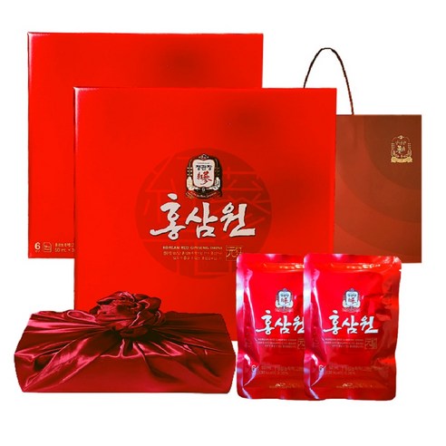 정관장 6년근 홍삼 홍삼원 60포 3000ml+쇼핑백 부모님 면력 여행 골프 명절 선물세트(보자기포함) 1개, 300ml