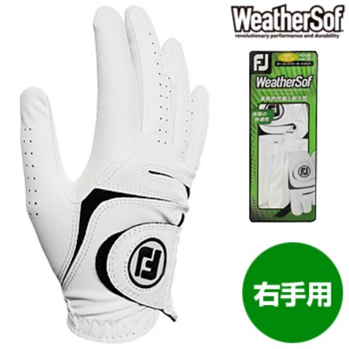 FOOTJOY(풋조이) 일본정품 웨더소프 남성 골프 장갑 오른손용 FGWF3LH, 화이트(WT)
