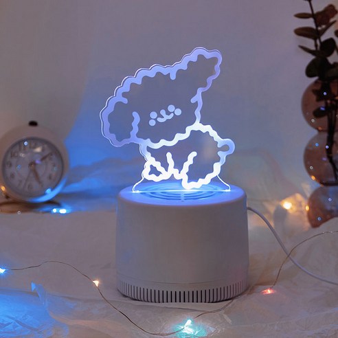 Vannory LED 모기 킬러 램프 3D 무드등, 강아지