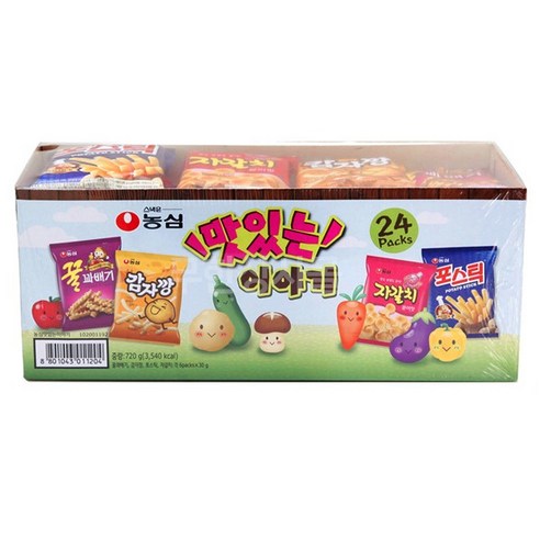 농심 맛있는이야기 24팩 과자세트 간식 미니 봉지과자 포카칩 꿀꽈배기, 1세트