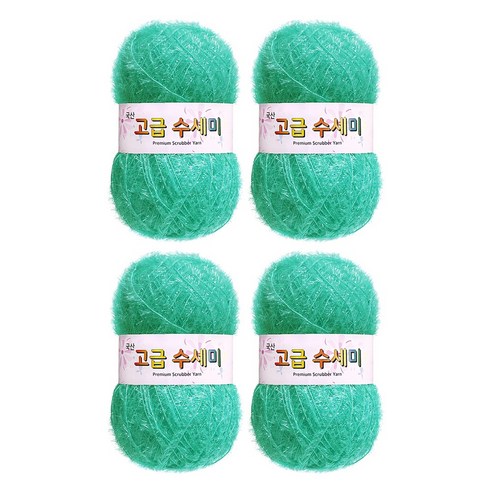 울클럽 별꽃수세미 DIY 고급수세미실 80g 4볼세트 + 동영상제공, 164민트