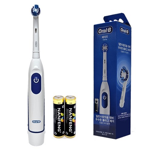 오랄비 배터리 전동칫솔 DB5010 어드밴스파워 DB4010후속 화이트 블랙, 1개