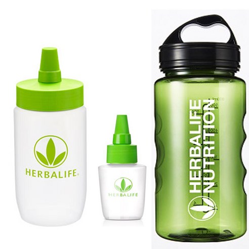 허벌라이프 물병 600ml + 파우더용기 300ml + 티용기 50ml, 다용도 휴대용기