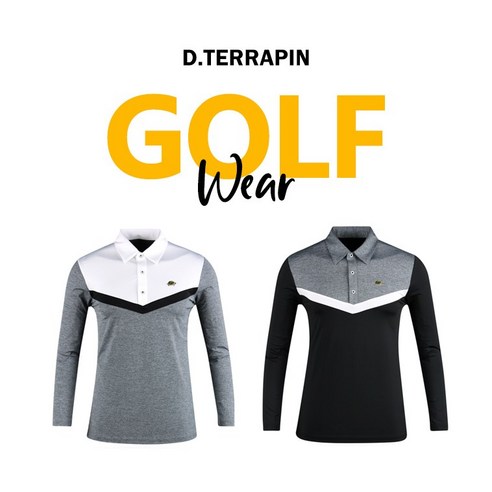 D.TERRAPIN 남성 골프웨어 체스트 브이포인트 기능성 골프 카라티