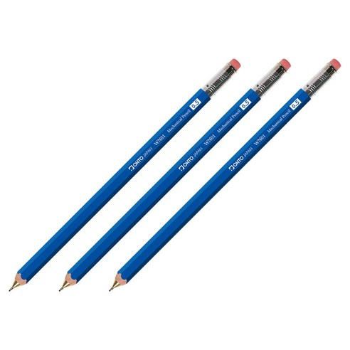 OHTO 목제 샤프 WN01 블루, 0.5mm, 3개